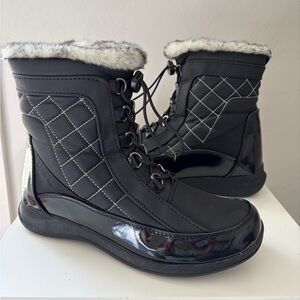 Totes Women's Black Fur Lined Winter Boots Size 7 M New -Never Worn